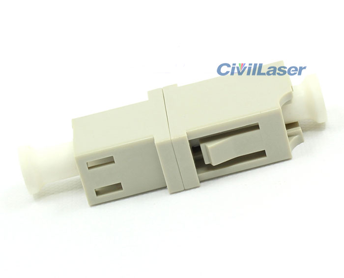 LC Multimode Singal Core Fiber Optic Adapter Beige Plastic Flange Plate